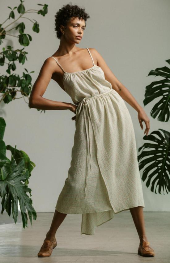  Carleen 롱 원피스 칼린 클레어 랩 드레스