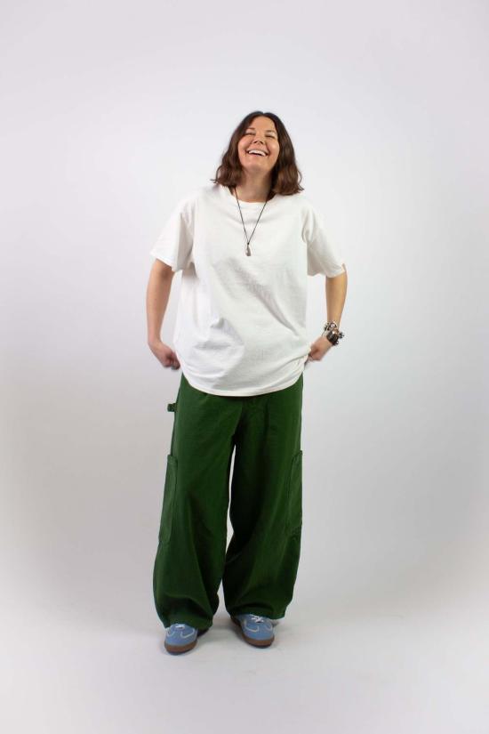  밀스 크롭 팬츠 식사 캔버스 셰프 팬츠 - MEALS