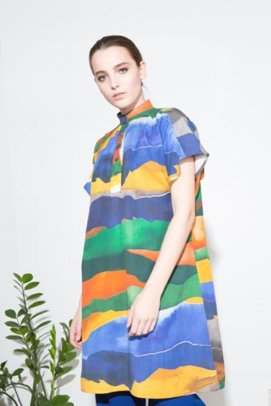  H. Fredriksson 숏 원피스 H. 프레드릭손 풍경 튜닉 드레스 멀티 - OTHER BRANDS