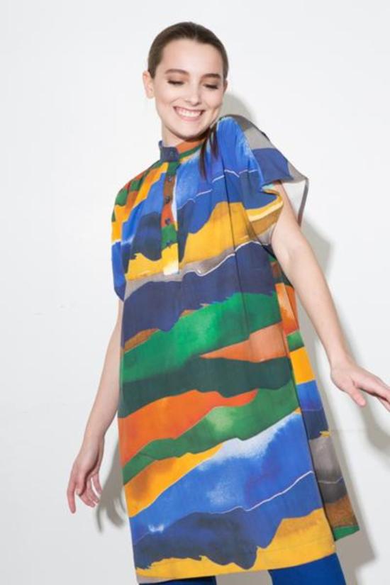  H. Fredriksson 숏 원피스 H. 프레드릭손 풍경 튜닉 드레스 멀티 - OTHER BRANDS