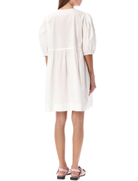 26SS 가니 코튼 포플린 타이 스트링 미니 드레스 F91706479 151 Bianco - GANNI