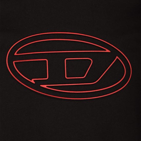  디젤 반팔 티셔츠 블랙 코튼 티셔츠 블랙 - DIESEL