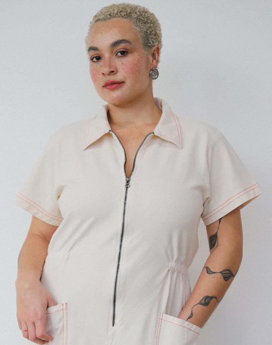  Noble 점프수트 노블 유틸리티 수트 오트밀크 파프리카 스티치 - OTHER BRANDS