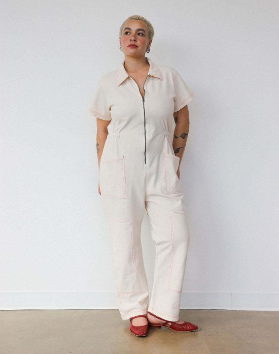  Noble 점프수트 노블 유틸리티 수트 오트밀크 파프리카 스티치 - OTHER BRANDS