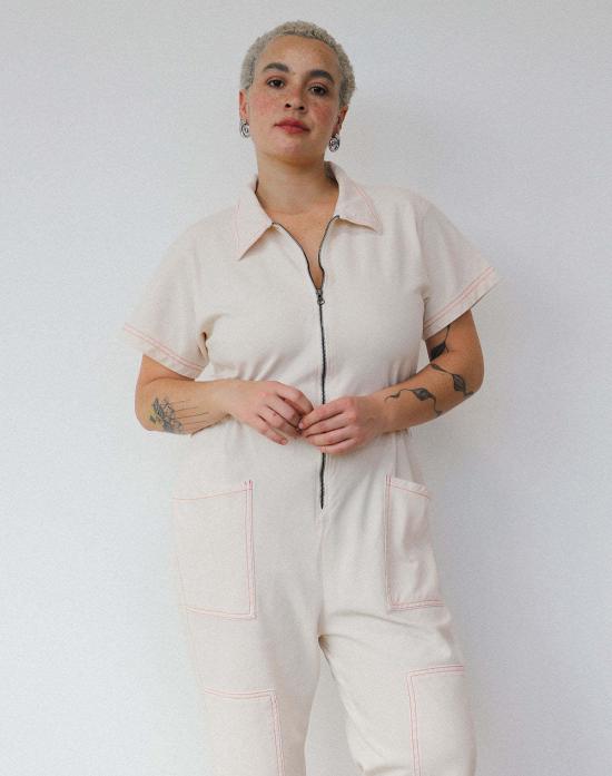  Noble 점프수트 노블 유틸리티 수트 오트밀크 파프리카 스티치 - OTHER BRANDS