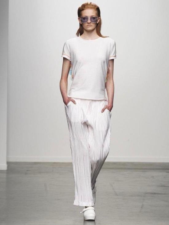  Karolyn Pho 스트레이트 팬츠 캐롤린 포 플리츠 보이프렌드 팬츠 펄