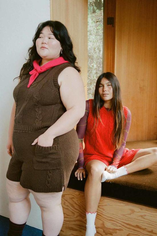  노블 베스트 고급스러운 꼬임 니트 조끼 초콜릿 - NOBLE