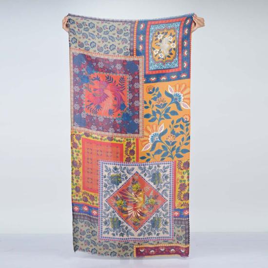  Vismaya 머플러/스카프 비스마야 송버드 직사각형 울 스카프 오렌지 그린 - OTHER BRANDS