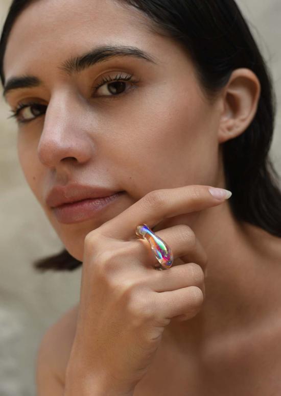  줄리 테브노 반지 줄리 테베노 에니그마 스키니 글래스 링 콜드 웨이브