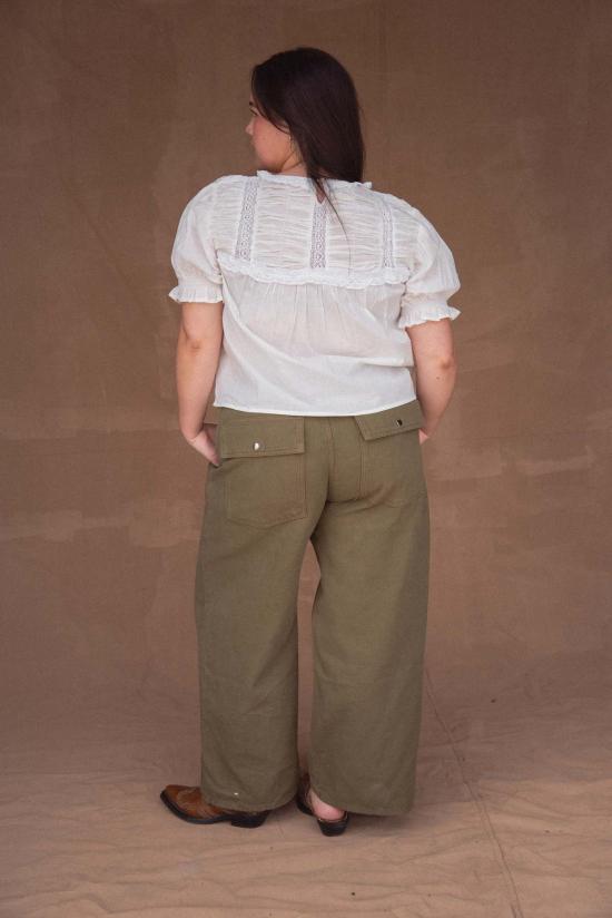  Sønderhaus 스트레이트 팬츠 Shan  아미 그린/블랙 - OTHER BRANDS