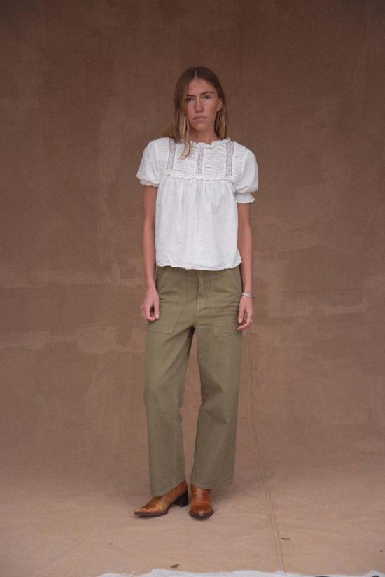  Sønderhaus 스트레이트 팬츠 Shan  아미 그린/블랙 - OTHER BRANDS