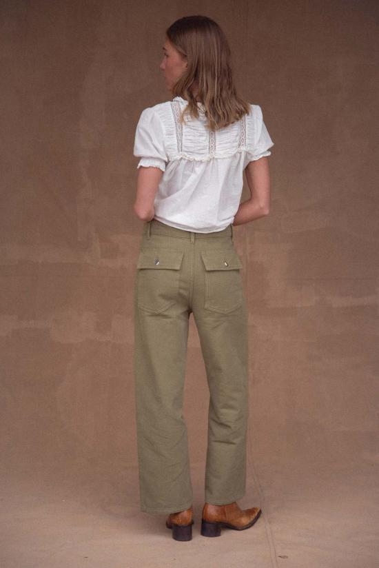  Sønderhaus 스트레이트 팬츠 Shan  아미 그린/블랙 - OTHER BRANDS