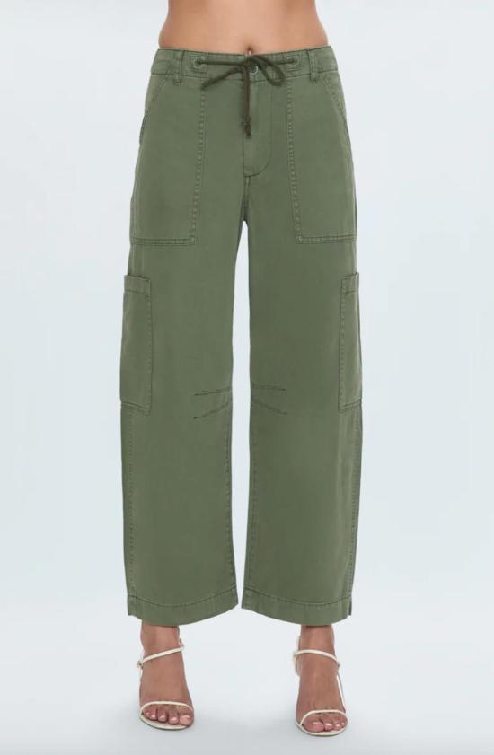  피스톨라 크롭 팬츠 사브리나 커브드 유틸리티 팬츠 메도우 - PISTOLA