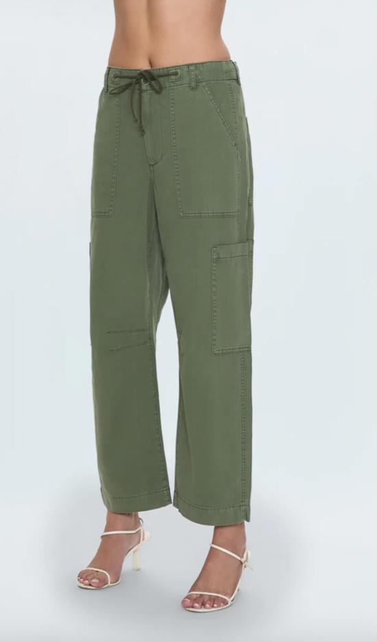  피스톨라 크롭 팬츠 사브리나 커브드 유틸리티 팬츠 메도우 - PISTOLA