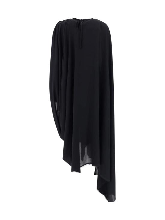  발렌시아가 미디 원피스 테크니컬 크레이프 블랙 드레스 - BALENCIAGA