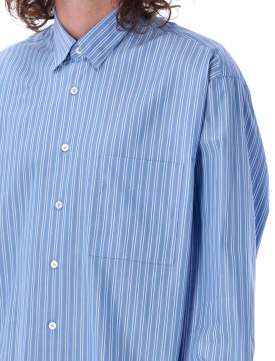  랑방 긴팔 셔츠 스트라이프 셔츠 (블루/화이트 스트라이프) - LANVIN