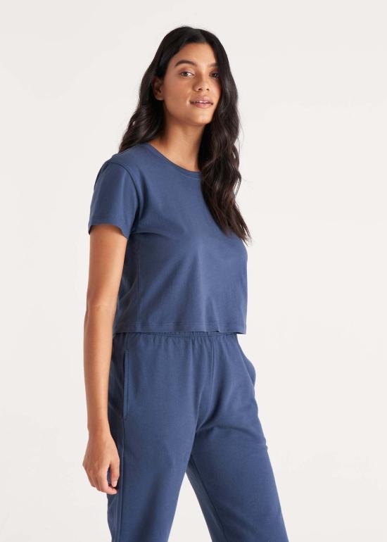  더 스탠다드 스티치 민소매 티셔츠 스탠다드 스티치 크롭탑 미드나잇 네이비 - THE STANDARD STITCH