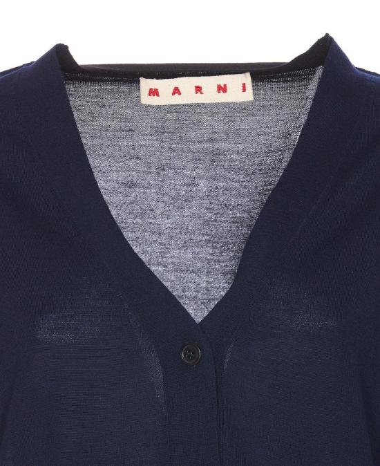  마르니 가디건 로고 자수 니트  (블루) - MARNI