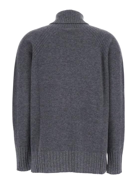  트윈셋 터틀넥 스웨터 (골지 디테일, 그레이) - TWINSET