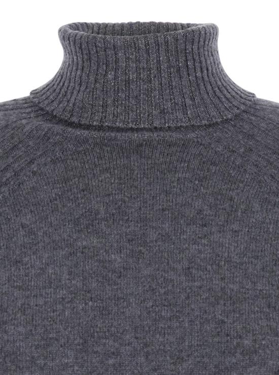 트윈셋 터틀넥 스웨터 (골지 디테일, 그레이) - TWINSET