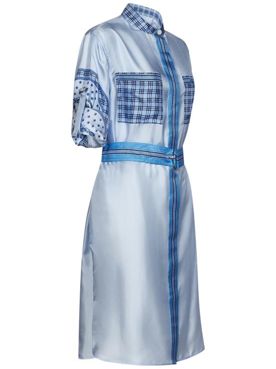  버버리 미디 원피스 드레스 블루 - BURBERRY