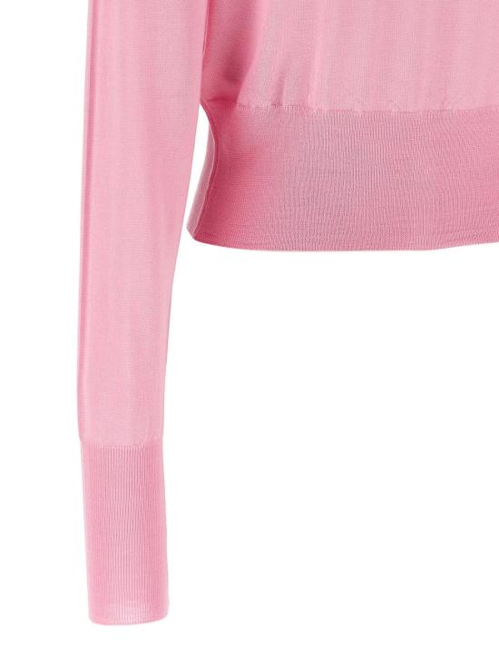  비비안웨스트우드 가디건 비비안 웨스트우드 비 크롭 울 & 실크  핑크 - VIVIENNE WESTWOOD