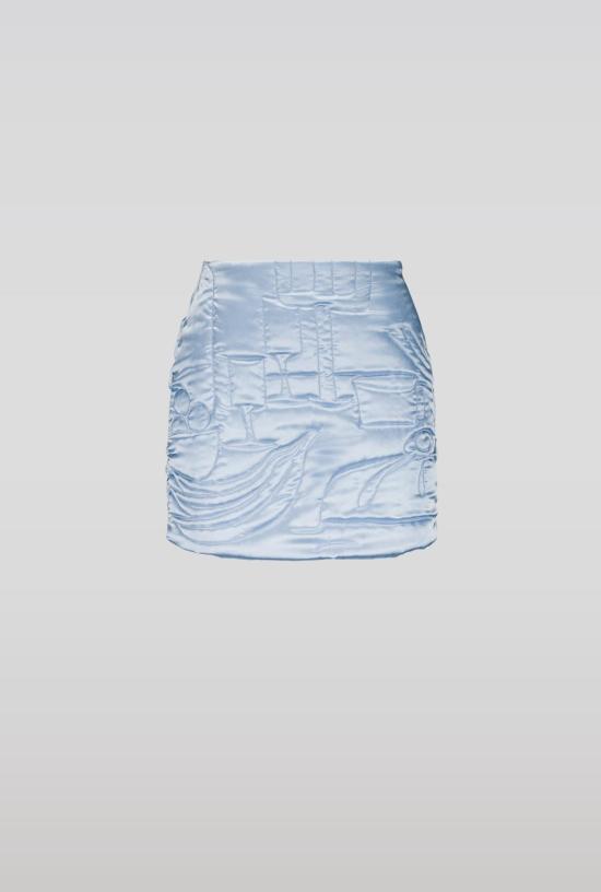  샘디 숏 스커트 패딩 자수 스커트 베이비 블루