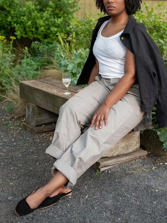  A B E L I N E 스트레이트 팬츠 작업복 바지