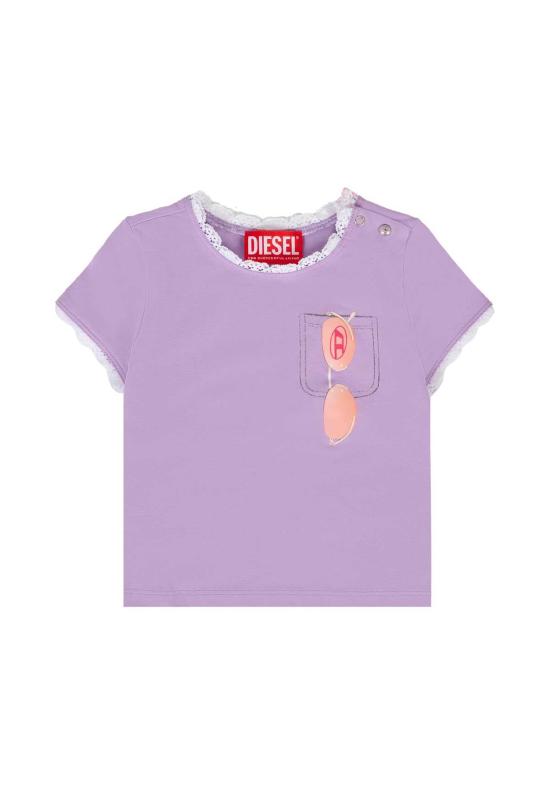 [키즈] 디젤 트레이닝 상의 아동용 라일락색 티셔츠와 선글라스 세트 (라일락색)