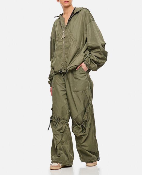  디 아티코 스트레이트 팬츠 아티코 오버사이즈 롱  밀리터리 그린 - THE ATTICO