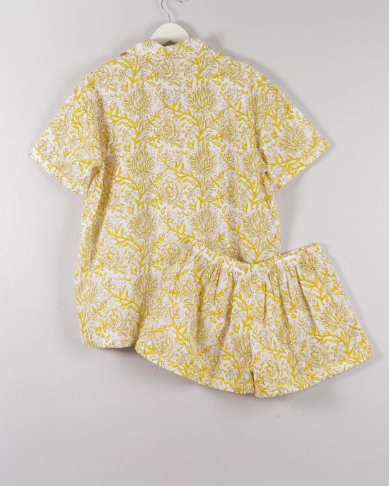  Lounge Act 라운지 웨어 라운지 액트 반팔 잠옷 세트 노란색 꽃무늬 - OTHER BRANDS