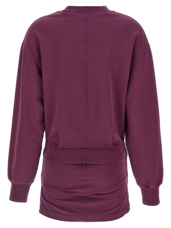  디 아티코 숏 원피스 아티코 드레이프 미니 드레스 버건디 - THE ATTICO