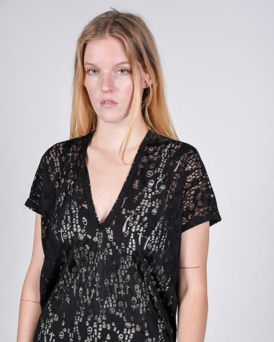  Devastee 숏 원피스 데바스티 고스트 데보어 튜닉 티셔츠 드레스 - OTHER BRANDS