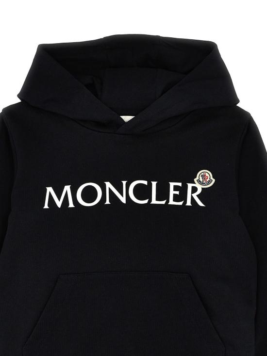  [키즈] 몽클레어 풀오버 몽클레르 로고 후드티 (블랙) 키즈 사이즈 - MONCLER