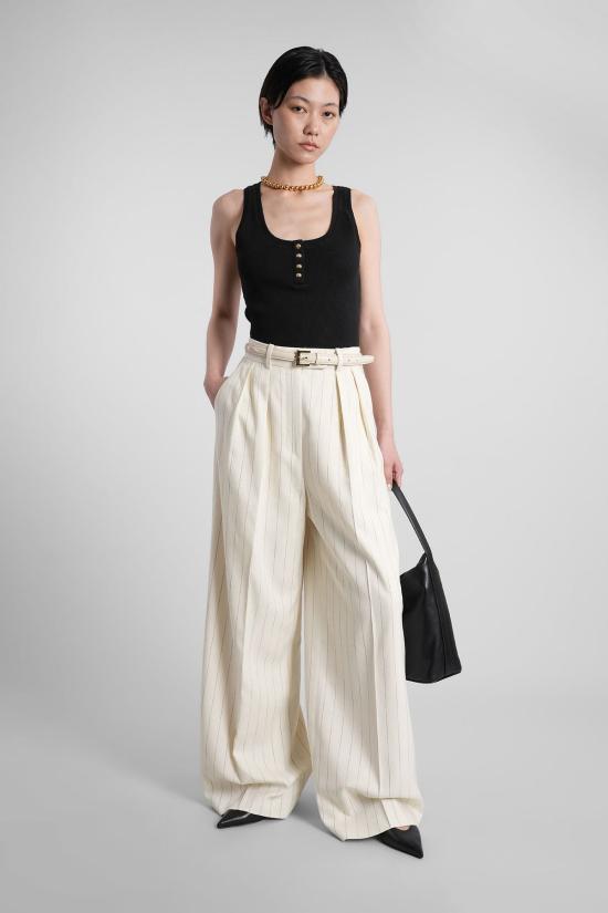  애니빙 스트레이트 팬츠 아니네 빙 루 팬츠 베이지 팬츠 - ANINE BING