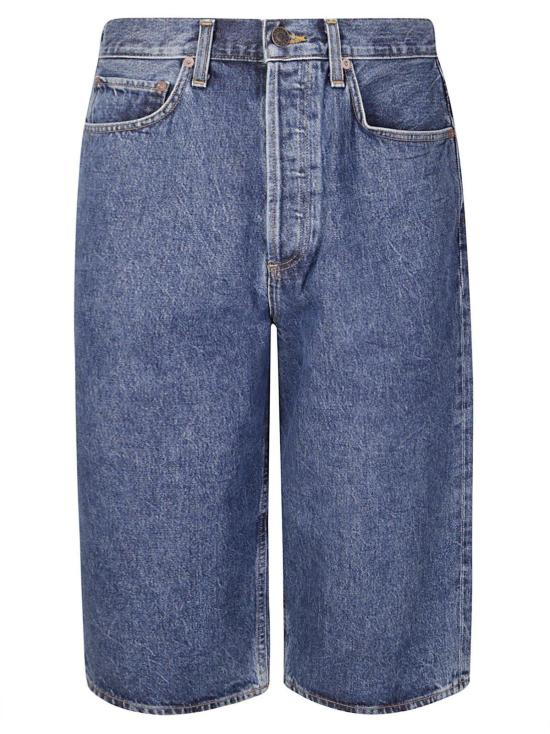  에이골디 숏팬츠 아골드 비즐리 버튼형 데님 반바지 (블루)