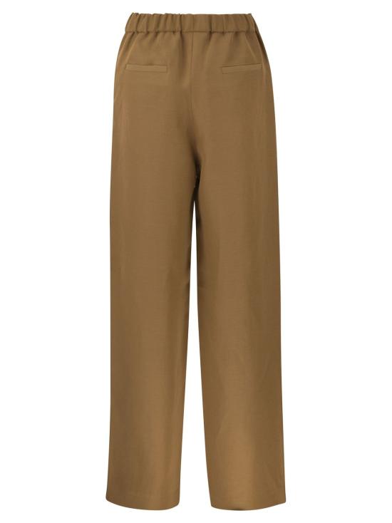  파비아나 필리피 스트레이트 팬츠 Fabiana Filippi 코냑 브라운 트윌 위브 팬츠 Deserto - FABIANA FILIPPI