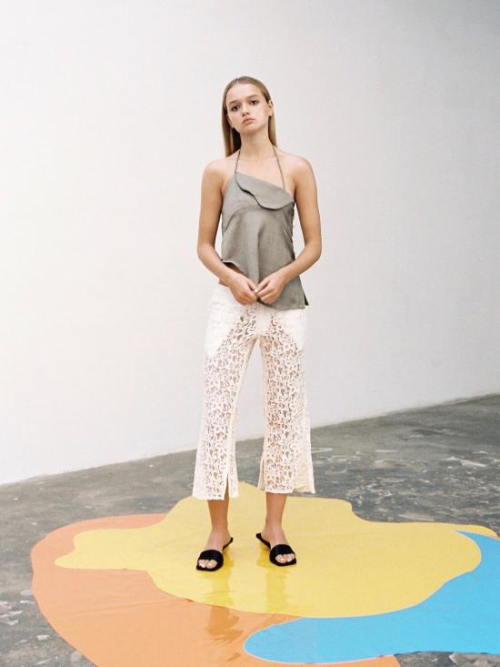  JH.Zane 민소매 티셔츠 Jh.Zane Peel Top Glen Check Light