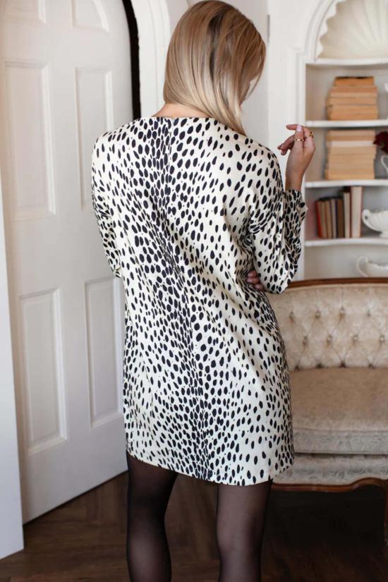  에머슨 프라이 숏 원피스 주얼넥 드레스 레오파드 린넨 - EMERSON FRY