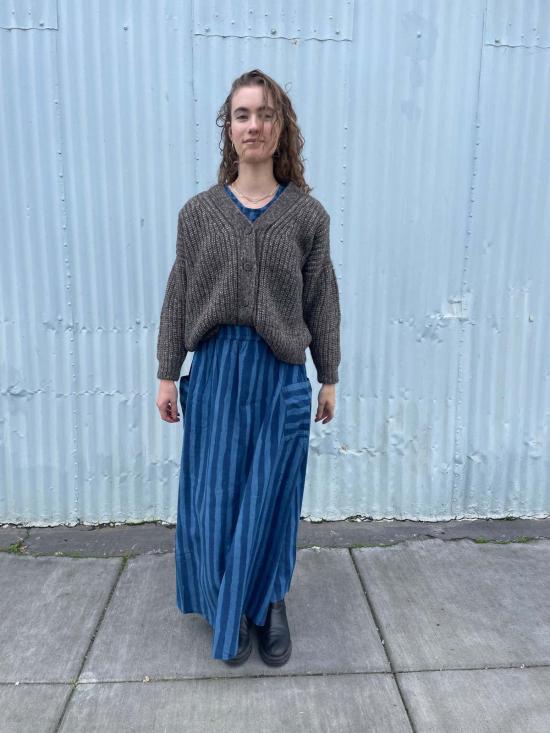  Happy French Gang 롱 스커트 해피 프렌치 갱 틸다 라지 스트라이프 스커트 인디고 - OTHER BRANDS