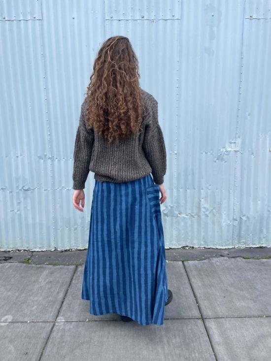  해피 프렌치 갱 롱 스커트 틸다 라지 스트라이프 스커트 인디고 - HAPPY FRENCH GANG