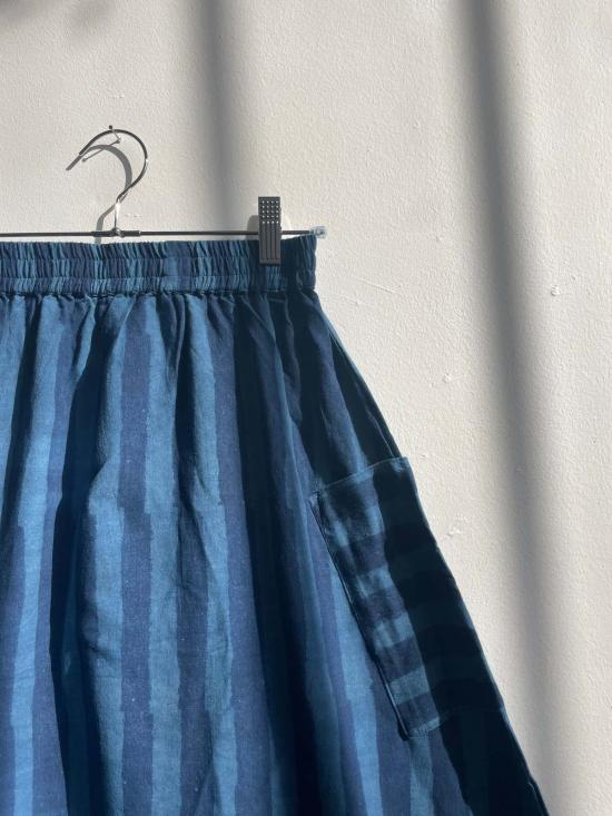  해피 프렌치 갱 롱 스커트 틸다 라지 스트라이프 스커트 인디고 - HAPPY FRENCH GANG