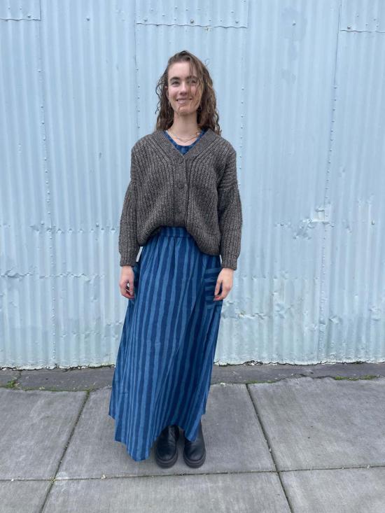  Happy French Gang 롱 스커트 해피 프렌치 갱 틸다 라지 스트라이프 스커트 인디고 - OTHER BRANDS