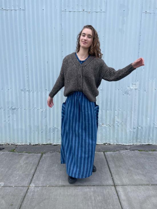  Happy French Gang 롱 스커트 해피 프렌치 갱 틸다 라지 스트라이프 스커트 인디고 - OTHER BRANDS