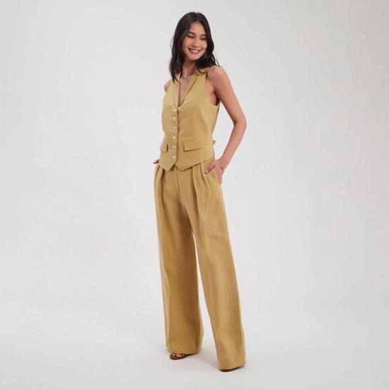  이네스 드 라 프레상쥬 베스트 Ines De La Fressange Robinson 양복 조끼 밀짚