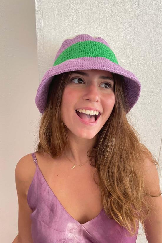  아바카시 모자 가오리  줄무늬