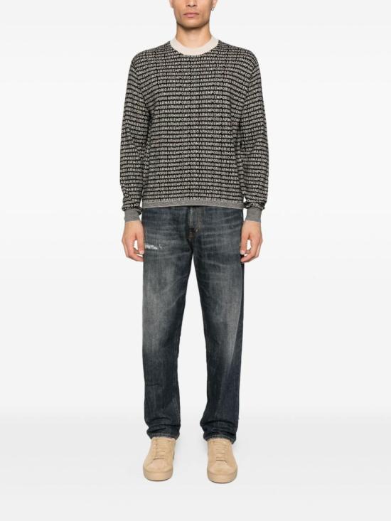  엠포리오 아르마니 스웨터 울 크루넥 점퍼 블랙 - EMPORIO ARMANI