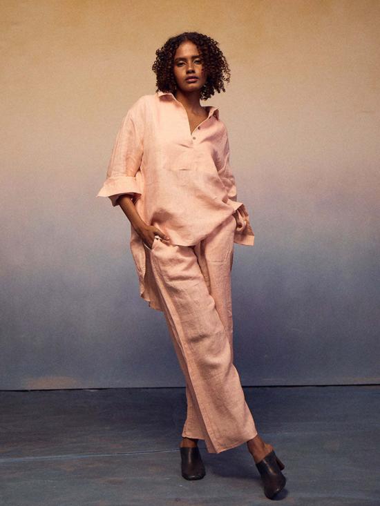  IKKIVI 셔츠 이키비 오버사이즈 작약 핑크 세트 작약 핑크 - IKKIVI