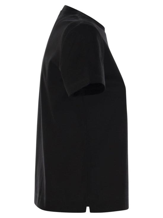  막스마라 반팔 티셔츠 막스 마라 로고 자수 크루넥 티셔츠 블랙 - MAX MARA