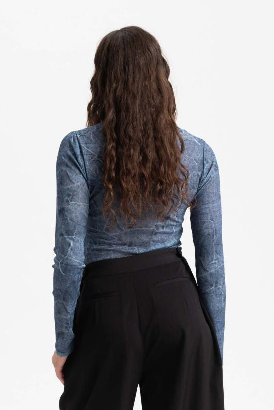  가니 블라우스 데님 긴팔 크루넥 - GANNI